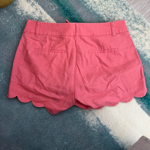 J Crew Pink Linen Scalloped edge shorts - Picture 3 of 3